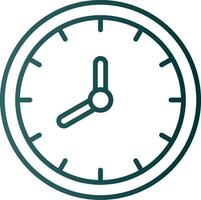 icono de gradiente de línea de reloj vector