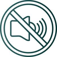 No sonido línea degradado icono vector