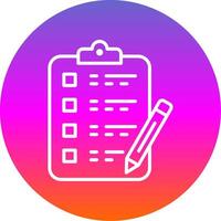 Writing Line Gradient Circle Icon vector
