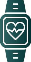 Heart Rate Monitor Glyph Gradient Icon vector