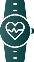 Heart Rate Monitor Glyph Gradient Icon vector