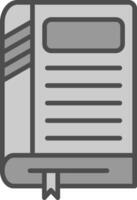 Book Line Filled Greyscale Icon Design vector