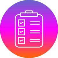 Check List Line Gradient Circle Icon vector