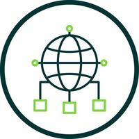 Global Connections Line Circle Icon Design vector