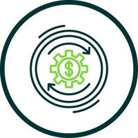 Return On Investment Line Circle Icon Design vector