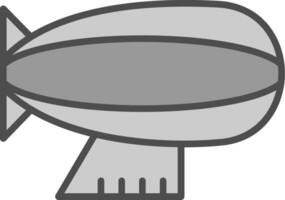 Zeppelin Line Filled Greyscale Icon Design vector