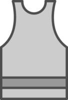 camiseta línea lleno escala de grises icono diseño vector