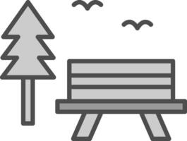 Park Line Filled Greyscale Icon Design vector