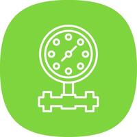Pressure Gauge Line Curve Icon Design vector
