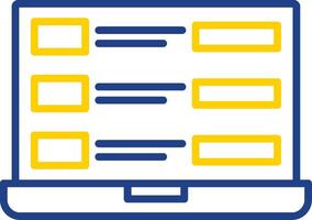 Laptop DAta Line Two Colour Icon Design vector