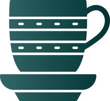 Tea Cup Glyph Gradient Icon vector