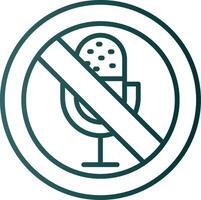 No Microphone Line Gradient Icon vector