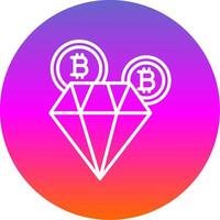 Bitcoin Diamond Line Gradient Circle Icon vector