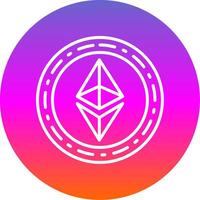 Ethereum Coin Line Gradient Circle Icon vector