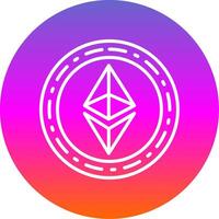 Ethereum Coin Line Gradient Circle Icon vector