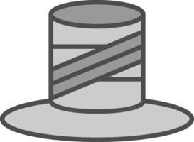 Top Hat Line Filled Greyscale Icon Design vector