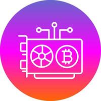 Mining Rig Line Gradient Circle Icon vector