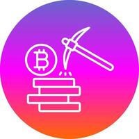Bitcoin Mining Line Gradient Circle Icon vector