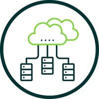 Distributed Database Line Circle Icon Design vector