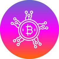 bitcoin red línea degradado circulo icono vector