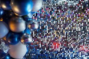 festive decorations, photo zone, balloons