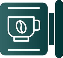 Cafe Signage Glyph Gradient Icon vector