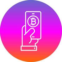 Pay Bitcoin Line Gradient Circle Icon vector