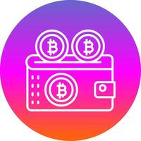 Bitcoin Wallet Line Gradient Circle Icon vector