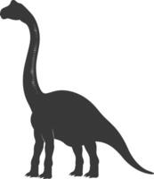 Silhouette Prehistoric Dinosaur animal black color only vector