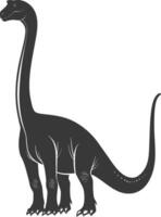 silueta prehistórico dinosaurio animal negro color solamente vector