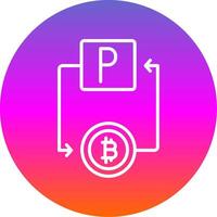 Bitcoin Paypal Line Gradient Circle Icon vector