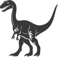 Silhouette Prehistoric Dinosaur Various black color only vector