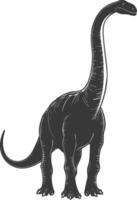 Silhouette Prehistoric Dinosaur animal black color only vector