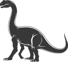 Silhouette Prehistoric Dinosaur animal black color only vector