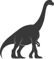 Silhouette Prehistoric Dinosaur animal black color only vector