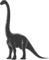 Silhouette Prehistoric Dinosaur animal black color only vector