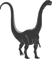 Silhouette Prehistoric Dinosaur animal black color only vector