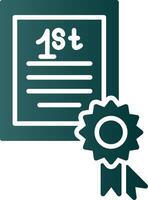 Certificate Glyph Gradient Icon vector