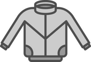 Jacket Line Filled Greyscale Icon Design vector