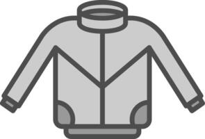 Jacket Line Filled Greyscale Icon Design vector