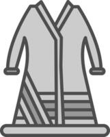 Bathrobe Line Filled Greyscale Icon Design vector