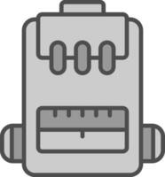 Backpack Line Filled Greyscale Icon Design vector