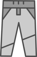 pantalones línea lleno escala de grises icono diseño vector