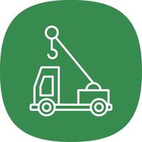 Crane Truck Line Curve Icon Design vector