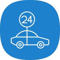 24 Hours Support Line Curve Icon Design vector