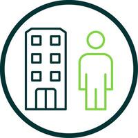 Rasidential Area Line Circle Icon Design vector