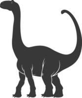 silueta prehistórico dinosaurio animal negro color solamente vector