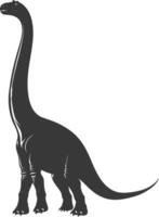 silueta prehistórico dinosaurio animal negro color solamente vector