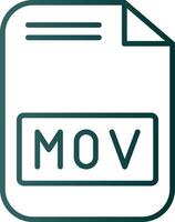 Mov File Line Gradient Icon vector