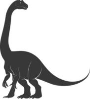 Silhouette Prehistoric Dinosaur animal black color only vector